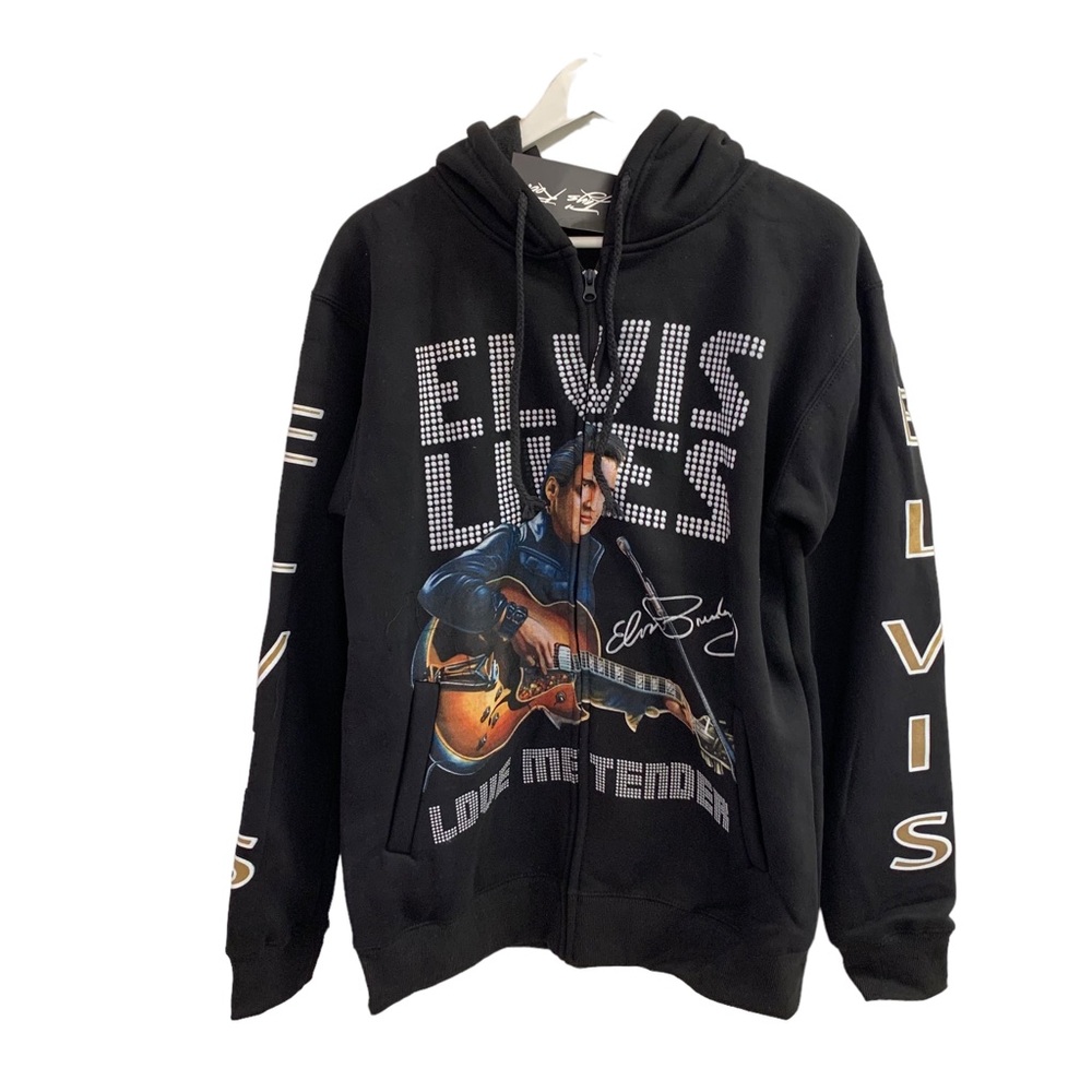 Black Graphic Hoodie ELVIS PRESLEY  NWT